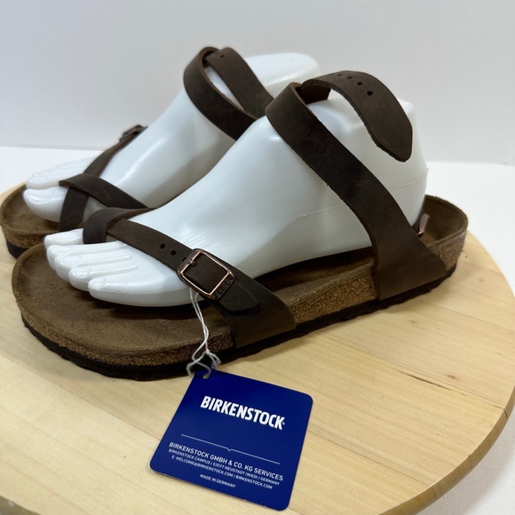 BIRKENSTOCK Yara Ankle Strap Sandals Habana Brown Leather size EU 40 US 9 New - Picture 2 of 10